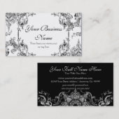 Visitenkarten - Toile Damast-Strudel-Blumenbarock Visitenkarte (Vorne/Hinten)