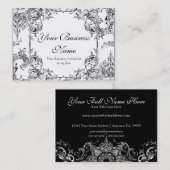 Visitenkarten - Toile Damast-Strudel-Blumenbarock Visitenkarte (Vorne/Hinten)