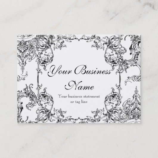Visitenkarten - Toile Damast-Strudel-Blumenbarock Visitenkarte (Vorderseite)
