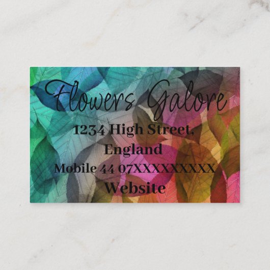 Visitenkarten - Transparente Blätter Design2 Visitenkarte (Rückseite)