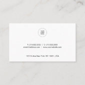 Visitenkarten Typografie Moderne Minimalistische Visitenkarte (Rückseite)