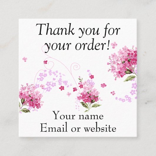 Visitenkarten Vielen Dank für Ihre Bestellung Quadratische Visitenkarte (Vorderseite)