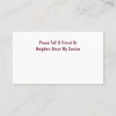 Visitenkarten Visitenkarte (Rückseite)