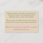 Visitenkarten Visitenkarte (Rückseite)