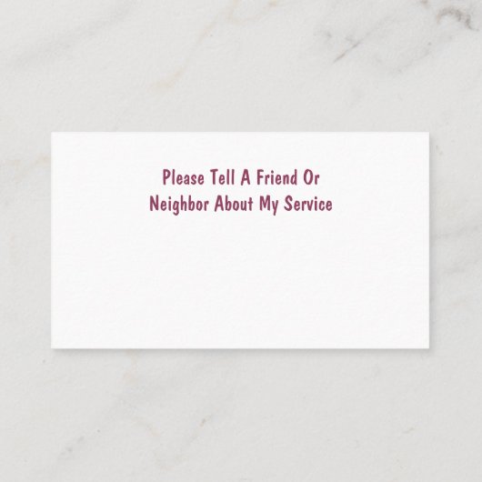 Visitenkarten Visitenkarte (Rückseite)