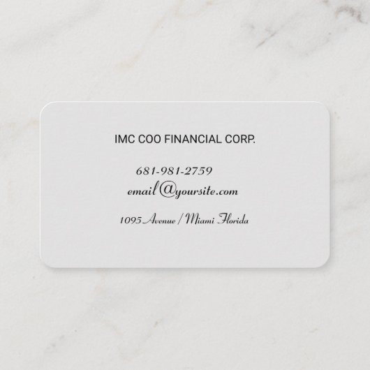 Visitenkarten Visitenkarte (Rückseite)