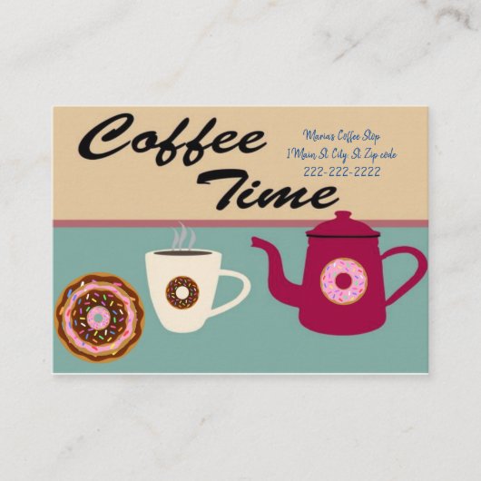 Visitenkarten, Visitenkarten für den Coffee Shop Visitenkarte (Vorderseite)