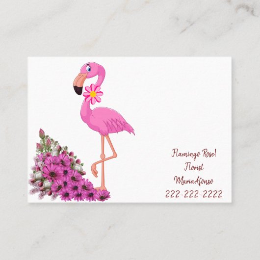Visitenkarten, Visitenkarten von Florist Flamingo Visitenkarte (Rückseite)