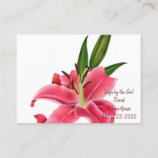 Visitenkarten, Visitenkarten von Florist Lily Visitenkarte (Rückseite)