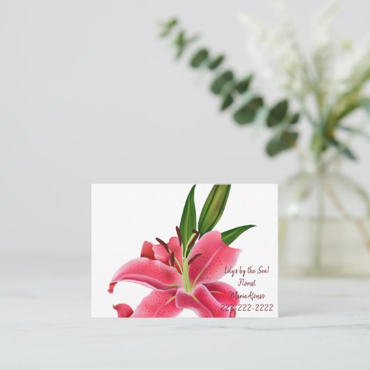 Visitenkarten, Visitenkarten von Florist Lily Visitenkarte (Stehend Vorderseite)