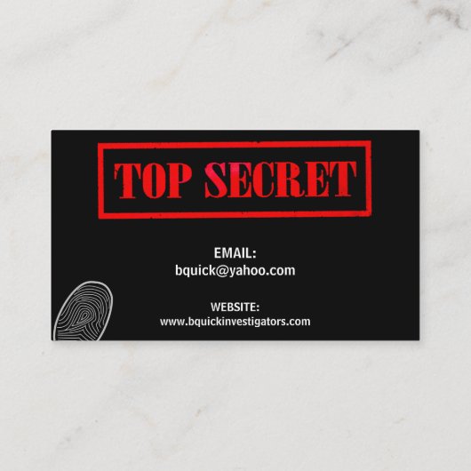 Visitenkarten von Detektoren für private Ermittler Visitenkarte (Rückseite)