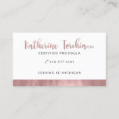 Visitenkarten von Katherine (nicht bearbeitet) Visitenkarte (Rückseite)