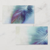 Visitenkarten-Vorlage Blauer Federkunst Visitenkarte (Vorne/Hinten)
