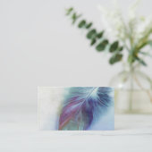 Visitenkarten-Vorlage Blauer Federkunst Visitenkarte (Stehend Vorderseite)