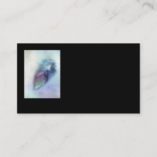 Visitenkarten-Vorlage Blauer Federkunst Visitenkarte (Rückseite)