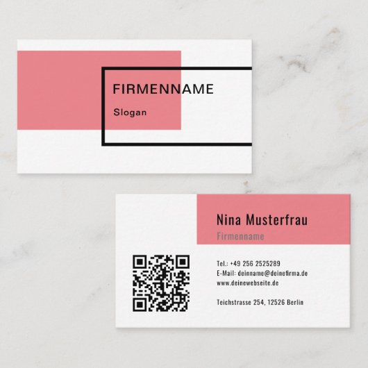 Visitenkarten Vorlage mit Logo oder QR-Code Visite Visitenkarte (Vorne/Hinten)