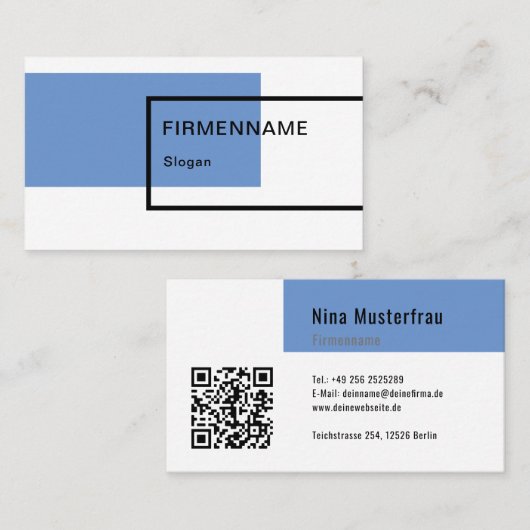 Visitenkarten Vorlage mit Logo oder QR-Code Visite Visitenkarte (Vorne/Hinten)