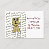 Visitenkarten, wachsende Hunde passen Visitenkarte (Rückseite)