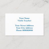 Visitenkartendesign für Geigerlehrer Visitenkarte (Rückseite)