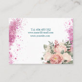 Visitenkartendesign-Make-up mit rosa Glitzer und Visitenkarte (Rückseite)