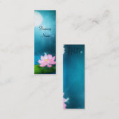 Visitenkartenflöten Rosa Blume glänzen Mini Visitenkarte (Vorne/Hinten)
