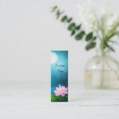 Visitenkartenflöten Rosa Blume glänzen Mini Visitenkarte (Stehend Vorderseite)