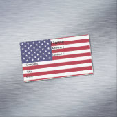 Visitenkartenmagazin mit Flag in den USA Magnetische Visitenkarte (Beispiel)