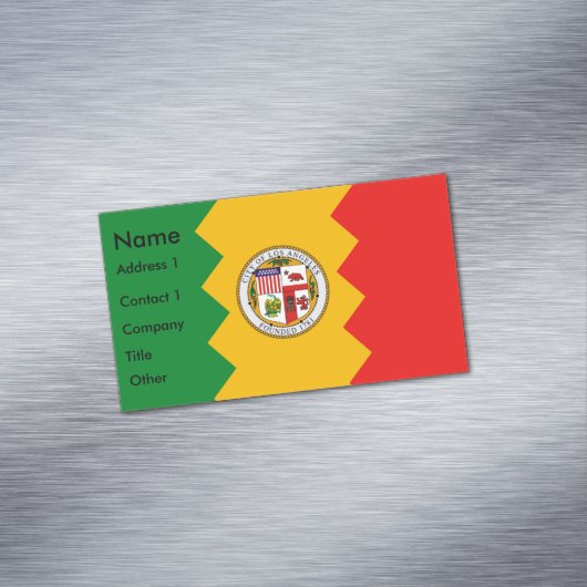 Visitenkartenmagazin mit Flag von Los Angeles Magnetische Visitenkarte (Beispiel)