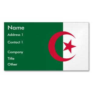 Visitenkartenmagazin mit Flagge Algeriens Magnetische Visitenkarte