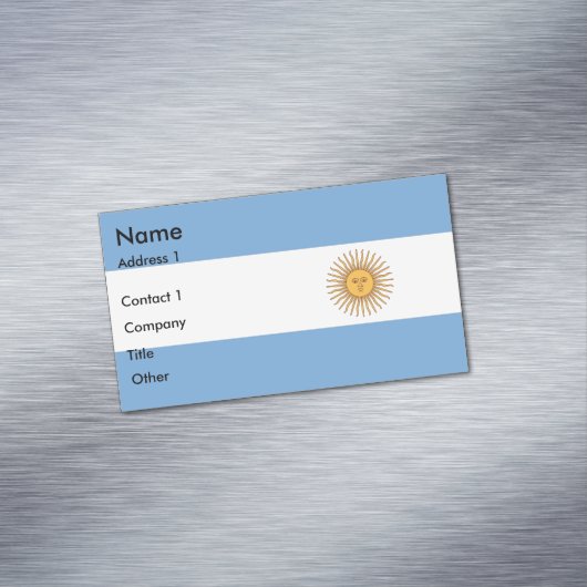 Visitenkartenmagazin mit Flagge Argentiniens Magnetische Visitenkarte (Beispiel)