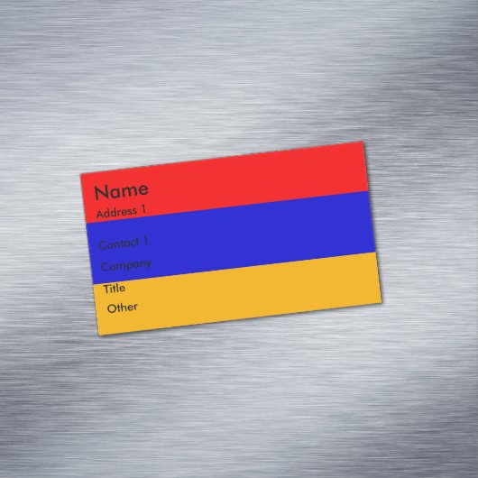 Visitenkartenmagazin mit Flagge Armeniens Magnetische Visitenkarte (Beispiel)