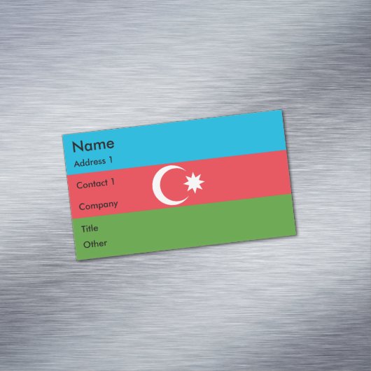 Visitenkartenmagazin mit Flagge Aserbaidschans Magnetische Visitenkarte (Beispiel)