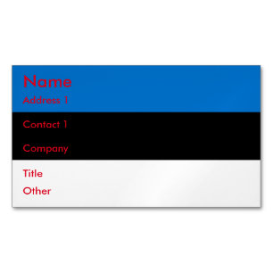 Visitenkartenmagazin mit Flagge Estlands Magnetische Visitenkarte