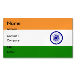 Visitenkartenmagazin mit Flagge in Indien Magnetische Visitenkarte