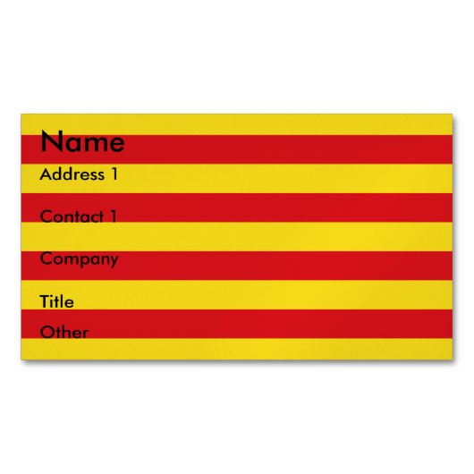 Visitenkartenmagazin mit Flagge Kataloniens Magnetische Visitenkarte (Vorderseite)