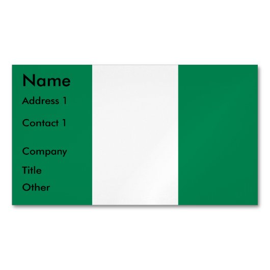 Visitenkartenmagazin mit Flagge Nigerias Magnetische Visitenkarte (Vorderseite)