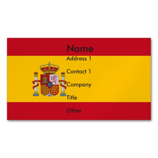 Visitenkartenmagazin mit Flagge Spaniens Magnetische Visitenkarte (Vorderseite)