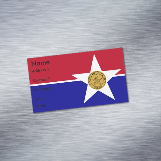 Visitenkartenmagazin mit Flagge von Dallas Magnetische Visitenkarte (Beispiel)