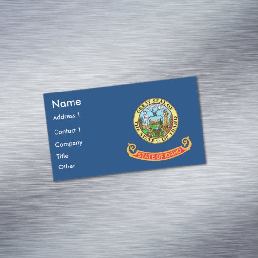 Visitenkartenmagazin mit Flagge von Idaho Magnetische Visitenkarte (Beispiel)