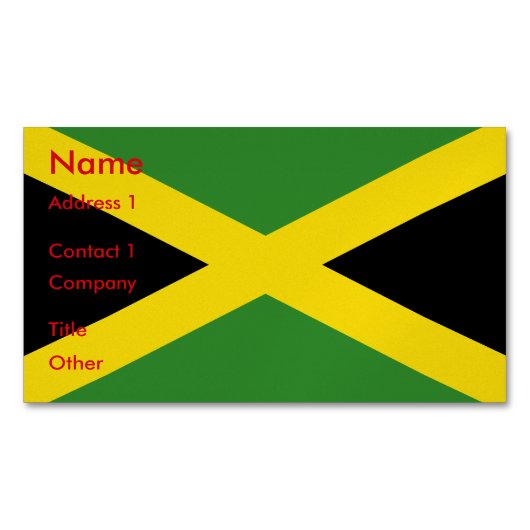 Visitenkartenmagazin mit Flagge von Jamaika Magnetische Visitenkarte (Vorderseite)