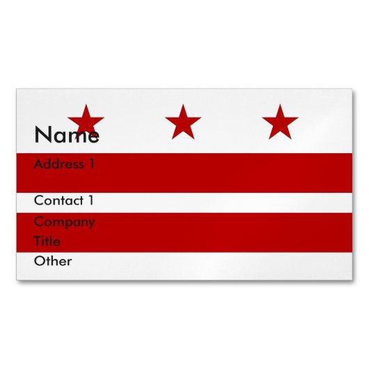 Visitenkartenmagazin mit Flagge von Washington DC Magnetische Visitenkarte (Vorderseite)