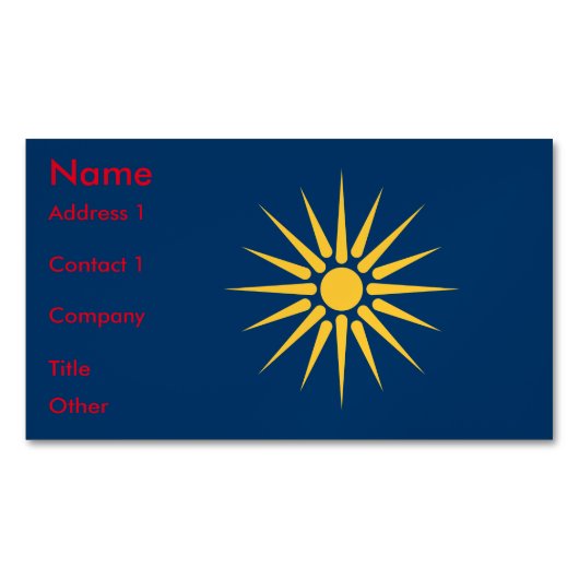 Visitenkartenmagnet mit Flagge von Makedonien (Vorderseite)
