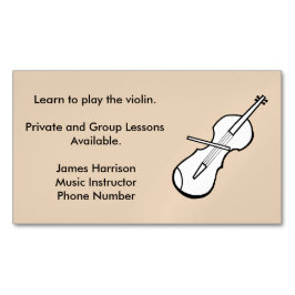 Visitenkartenmagnete für Violin Music Instructor Magnetische Visitenkarte