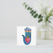 VisitenkartenQuadrat zur Heilung der Hände Quadratische Visitenkarte (Stehend Vorderseite)