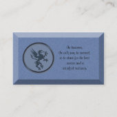 Visitenkartenstein mit mythologischem Greifen Visitenkarte (Rückseite)