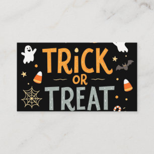 Visitenkartentrick oder Halloween-Party behandeln Visitenkarte