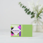 Visitenkartenvorlage farbenfrohe skurrile Kunst Visitenkarte (Stehend Vorderseite)