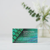 Visitenkarteschablone des Netz-Design-1 (Grün) Visitenkarte (Stehend Vorderseite)