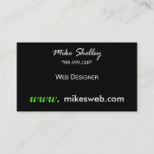 Visitenkarteschablone des Netz-Design-2 (Grün) Visitenkarte (Rückseite)