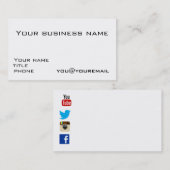 Visitenkarteschablone mit Sozialmediumikonen 2 Visitenkarte (Vorne/Hinten)